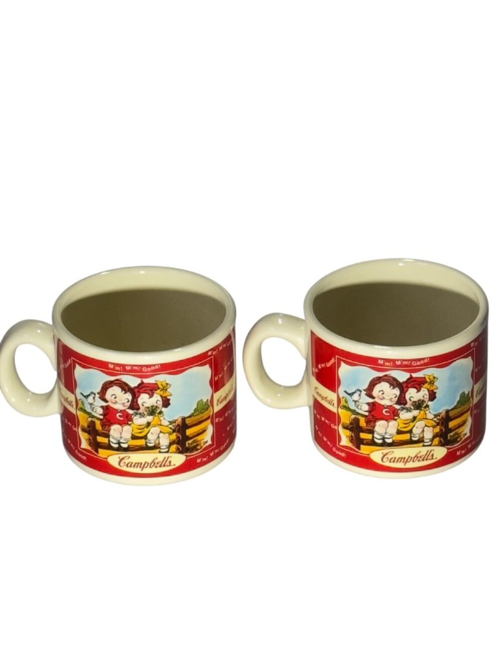 Set Of 2 Campbells Houston Harvest Ceramic Kids Mugs Vintage 1998 - Picture 10 of 11